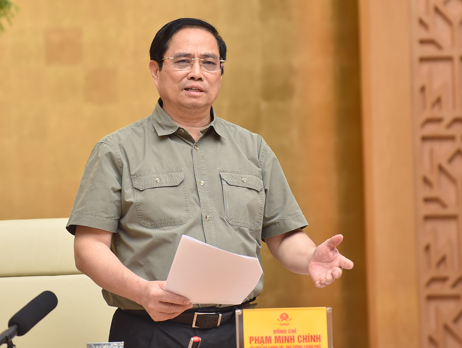 Thủ tướng Phạm Minh Chính nhấn mạnh tư tưởng “phòng dịch tốt thì không phải chống dịch”. Ảnh: VGP/Nhật Bắc